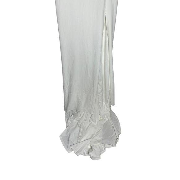 Lulus Size Medium Mesh Beaded Sweetheart Mermaid Maxi Wedding Dress Bridal Elope - Picture 3 of 16